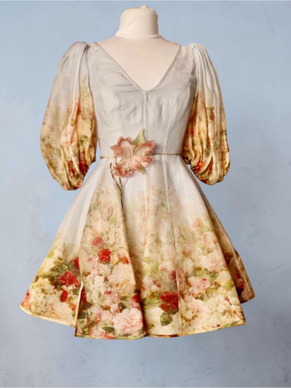 ZIMMERMANN Luminosity Flip Dress in Rosy Garden Floral Print - Picture 14 of 14